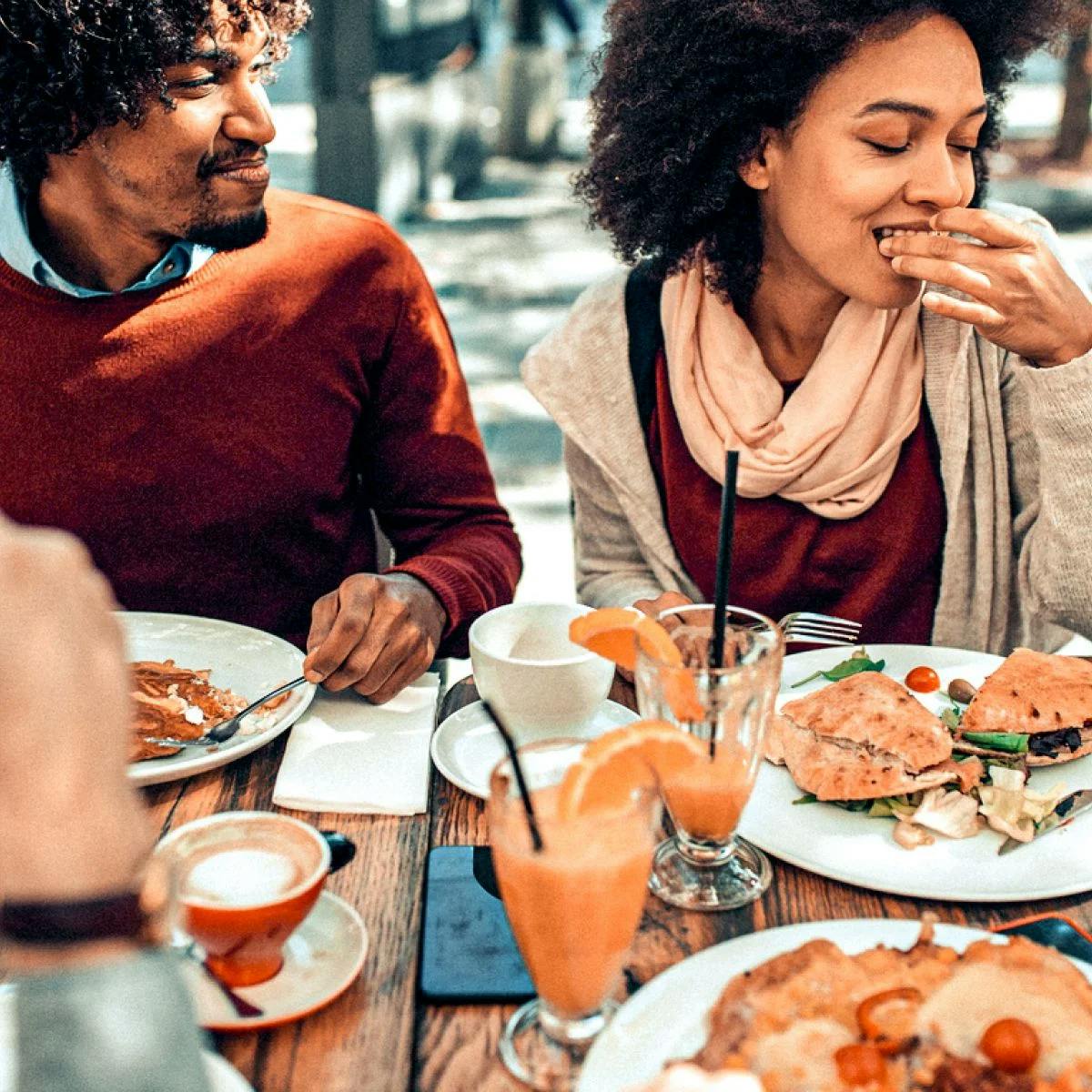 Image of a Couple Enjoying Bottomless Brunch